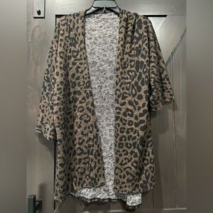 Leopard Print Open Cardigan